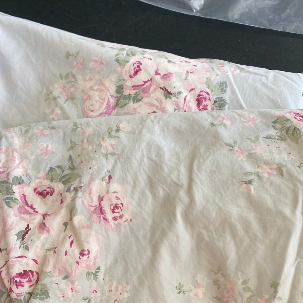 Simply Shabby Chic Pink and Green Floral Pillowcase